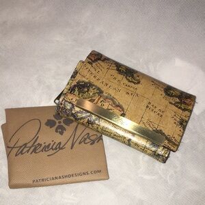 Patricia Nash Vintage Map Print Wallet With Dust Bag